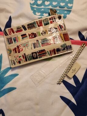kate spade bookshelf shelf pencil bag